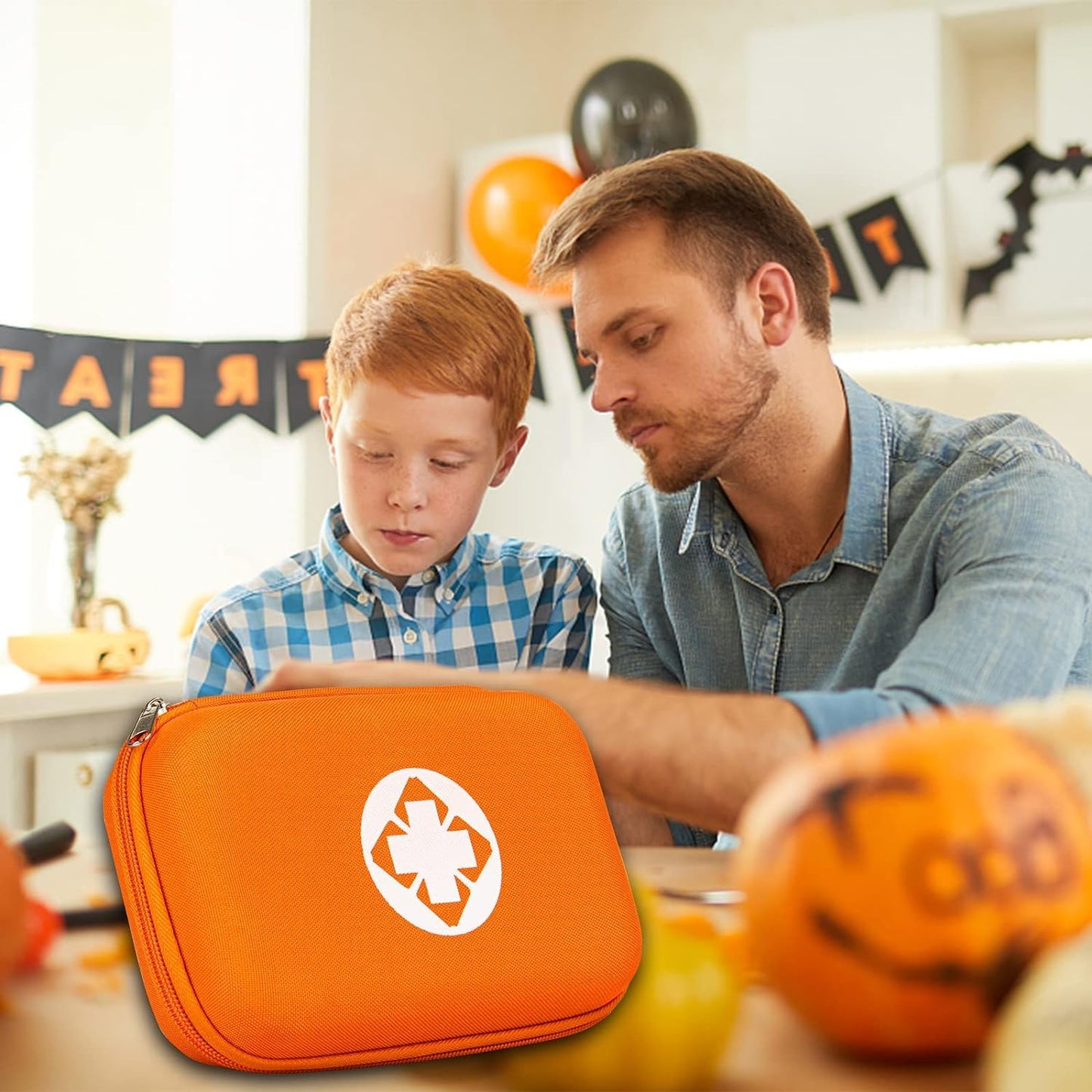 Car-Home Survival First-Aid Kit Emergency-Kit - Orange 273Piece Equipment Travel Supplies First Aid Set Home Essentials Camping Hiking YIDERBO