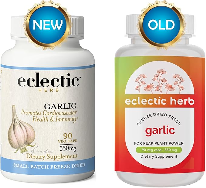 Eclectic Institute Raw Freeze-Dried Non-GMO Garlic | Antioxidants for Health, Helps Maintain Healthy Circulation | 90 CT