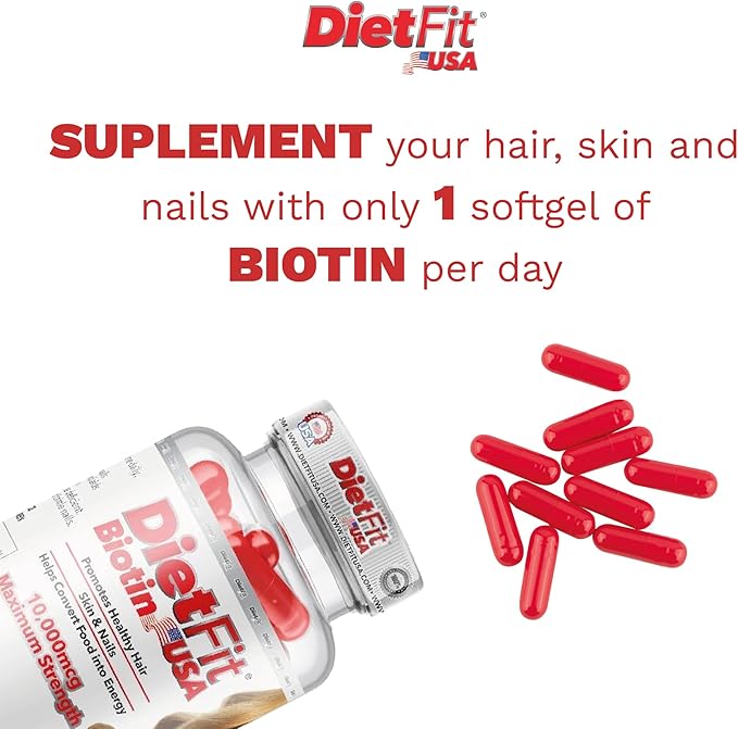 DIETFIT | Biotin 100 Capsules | Radiant Hair, Skin, and Nails Formula | Energizing Nutrient Blend | Advanced Beauty Support | Easy Daily Use | Fitness Supplements | Fitness Solution