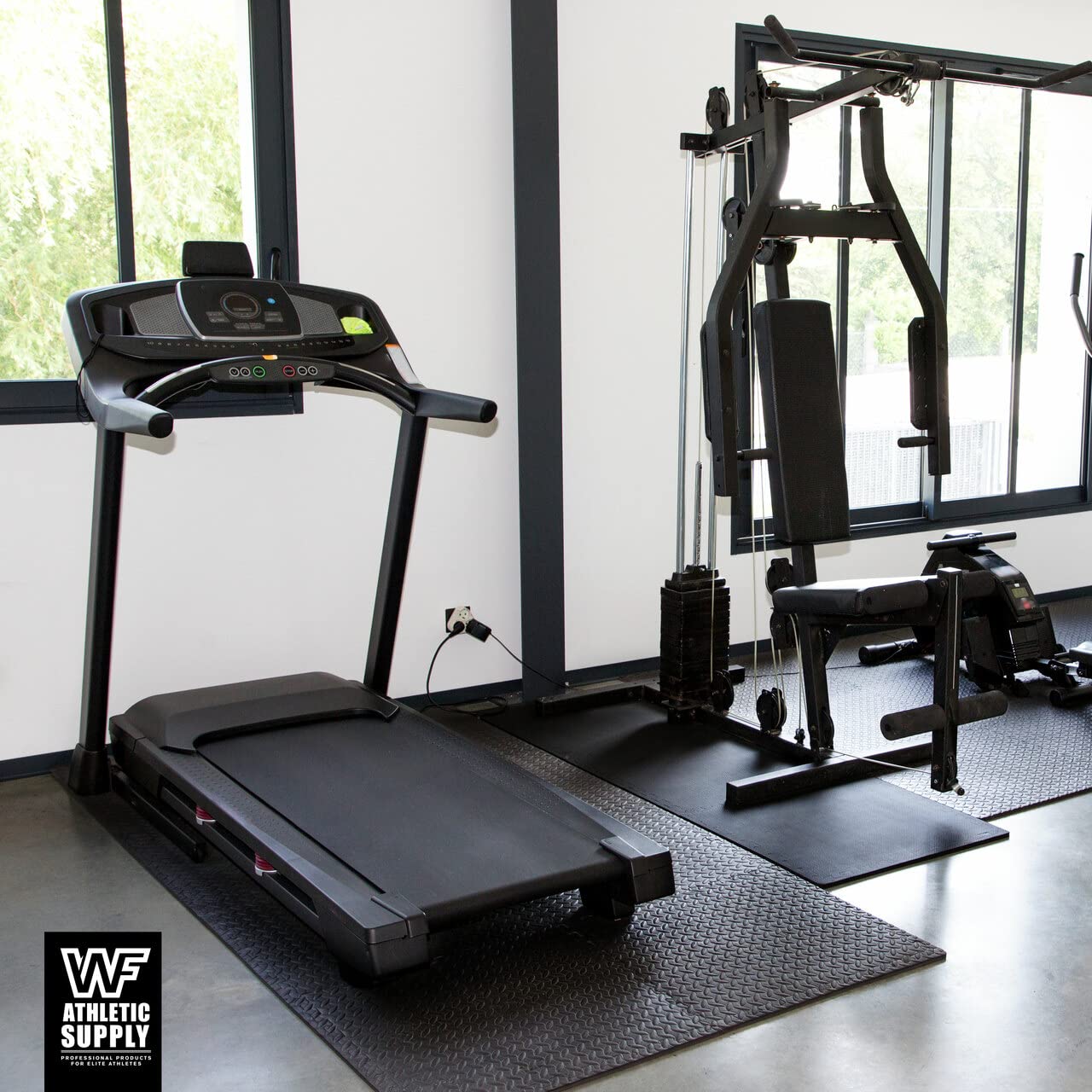 CAPHAUS 1/2 Inch Thickness Multipurpose EVA Foam Floor Tiles, 24-Inch x 24-Inch Interlocking Floor Mat for Indoor Gym and Home Use