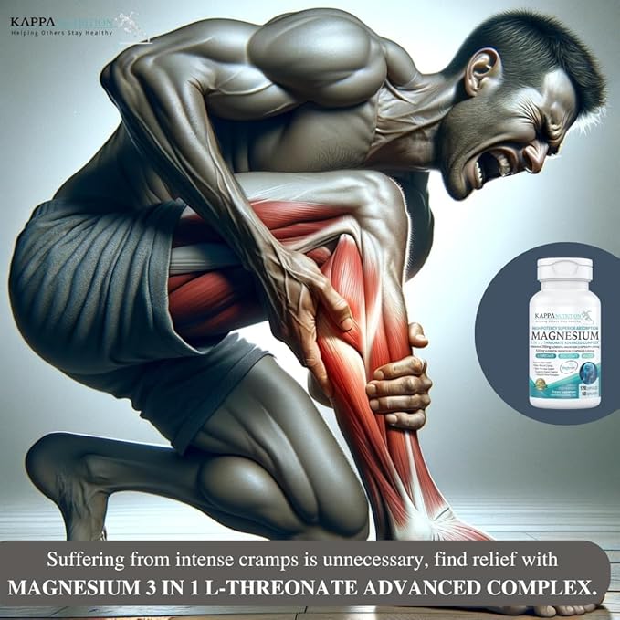 (120 Capsules), 2,253mg Per Serving, Providing 420mg Elemental Magnesium, L-Threonate, Bisglycinate Chelate, Malate, from Kappa Nutrition.