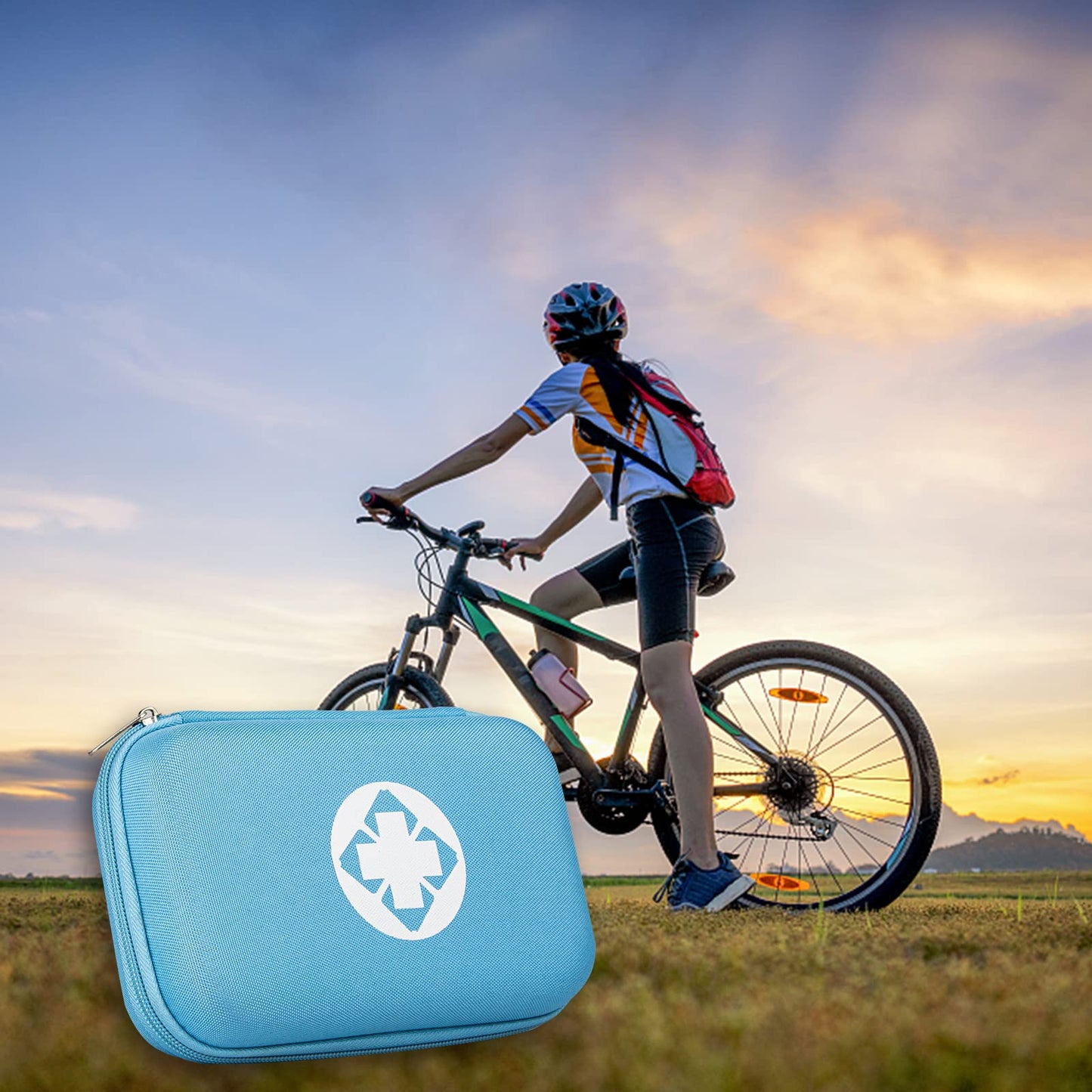 Car-Home Survival First-Aid Kit Emergency-Kit - Blue 273Piece Equipment Travel Supplies First Aid Set Home Essentials Camping Hiking YIDERBO