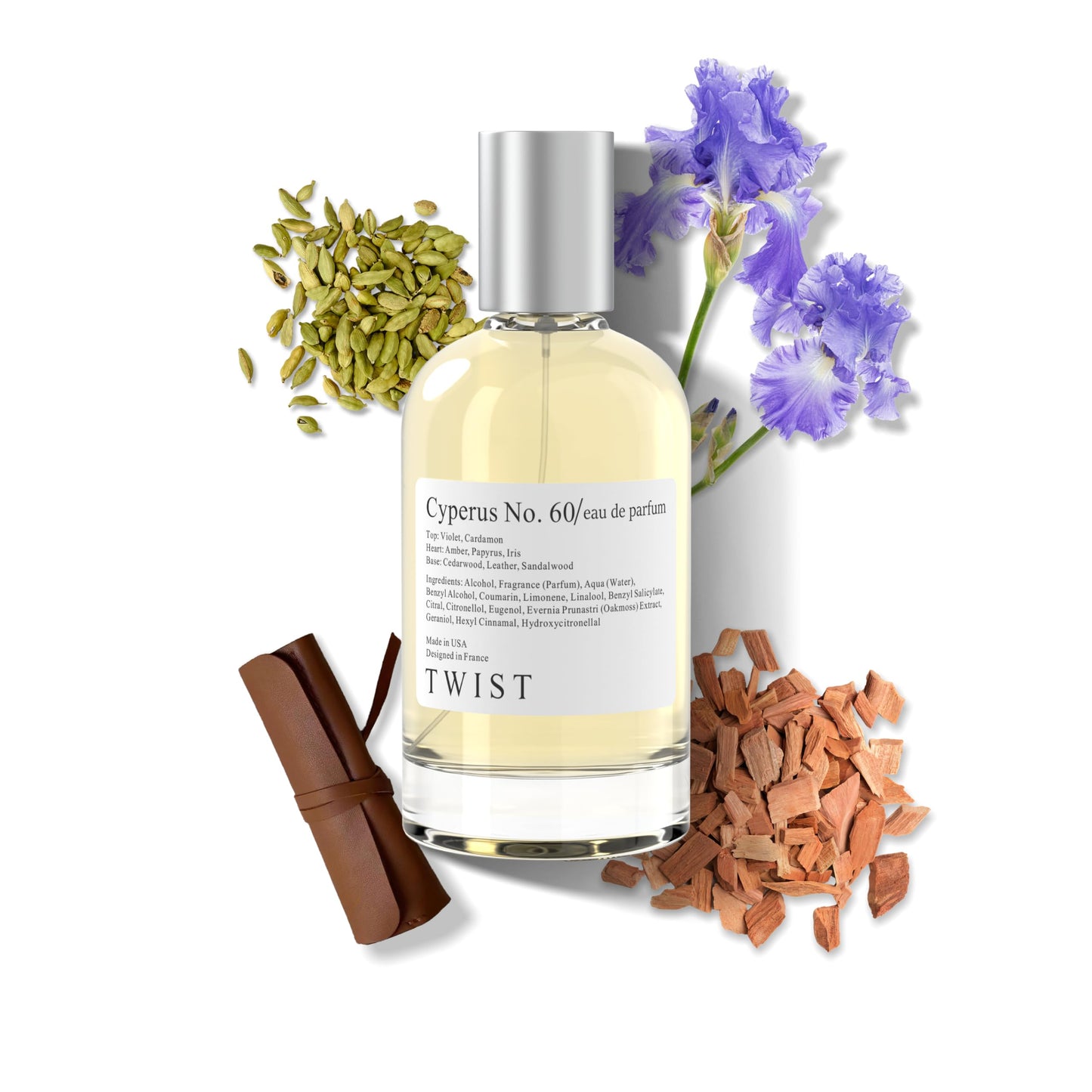 Twist - Cyperus No. 60 - Eau De Parfum Inspired By Santal 33, Long-Lasting Unisex, Perfume, Paraben Free, Vegan, Clean Ingredien