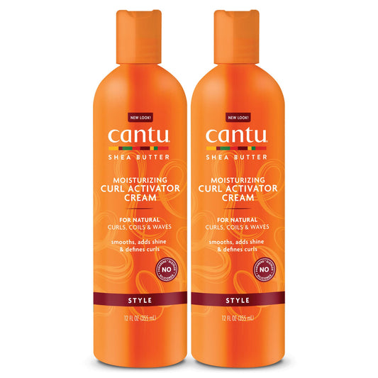Cantu Moisturizing Curl Activator Cream For Natural Hair With Pure Shea Butter, 12 Fl Oz (Pack Of 2) (Packaging May Vary)