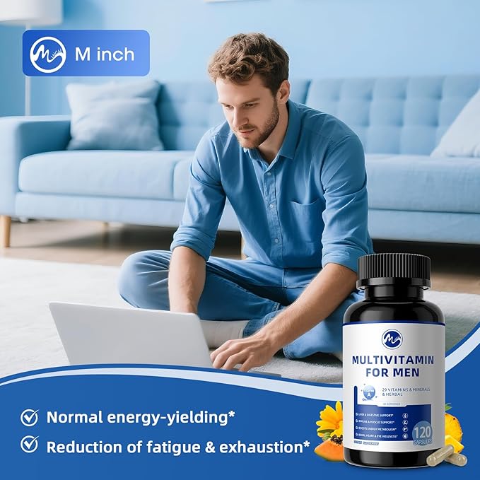 (2 Pack) Multivitamin for Men - Daily Mens Multivitamins with Vitamin D, B12, Zinc, Folic Acid, Lycopene and Prebiotics for Men's Wellness, Immune Support, Energy and Vitality, 240 Capsules