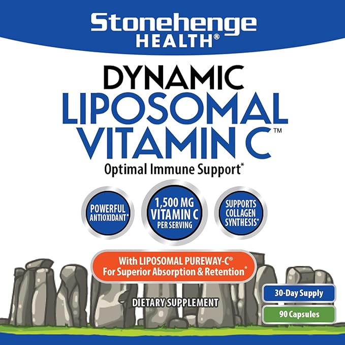 Dynamic Liposomal Vitamin C 1500mg - 90 Capsules - Advanced Formula - Phospholipids sourced from Non-GMO Sunflower, Supports Healthy Immune System, Collagen Synthesis, and Brain Health*