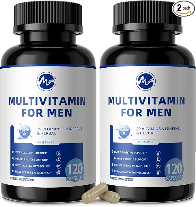 (2 Pack) Multivitamin for Men - Daily Mens Multivitamins with Vitamin D, B12, Zinc, Folic Acid, Lycopene and Prebiotics for Men's Wellness, Immune Support, Energy and Vitality, 240 Capsules