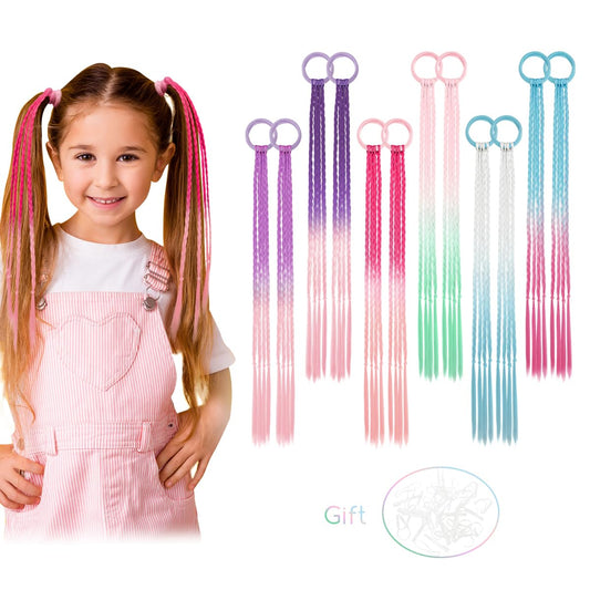 Dreamlover Hair Accessories for Girls, Colored Hair Extensions for Kids, Hair Stuff for Girls, Crazy Hair Day Accessories, 12 Pieces