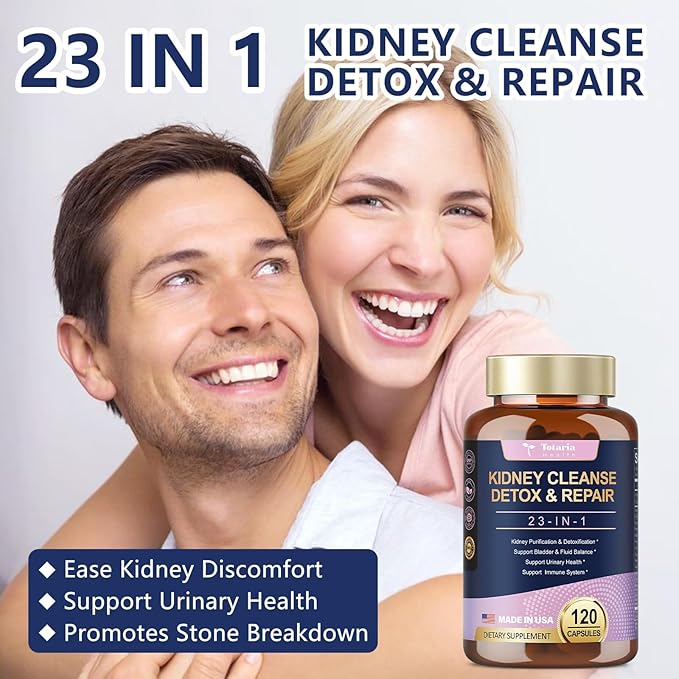 (2 P) Kidney & Liver Cleanse Detox & Repair Capsules, Chanca Piedra & Cranberry Pills for Liver & Kidney Support Supplement Extra Strength for Stones Dissolver, Urinary Tract Health for Woman