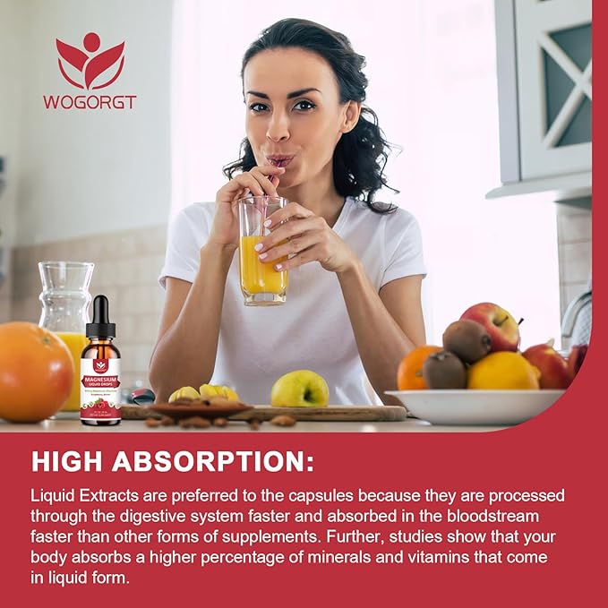 (2 Pack) Magnesium Glycinate Liquid Drops with Citrate & Taurate - High Absorption 1000mg Liquid Magnesium Complex with D3, GABA, L-theanine for Cognition, Muscle & Focus, Raspberry Flavor - 30mL