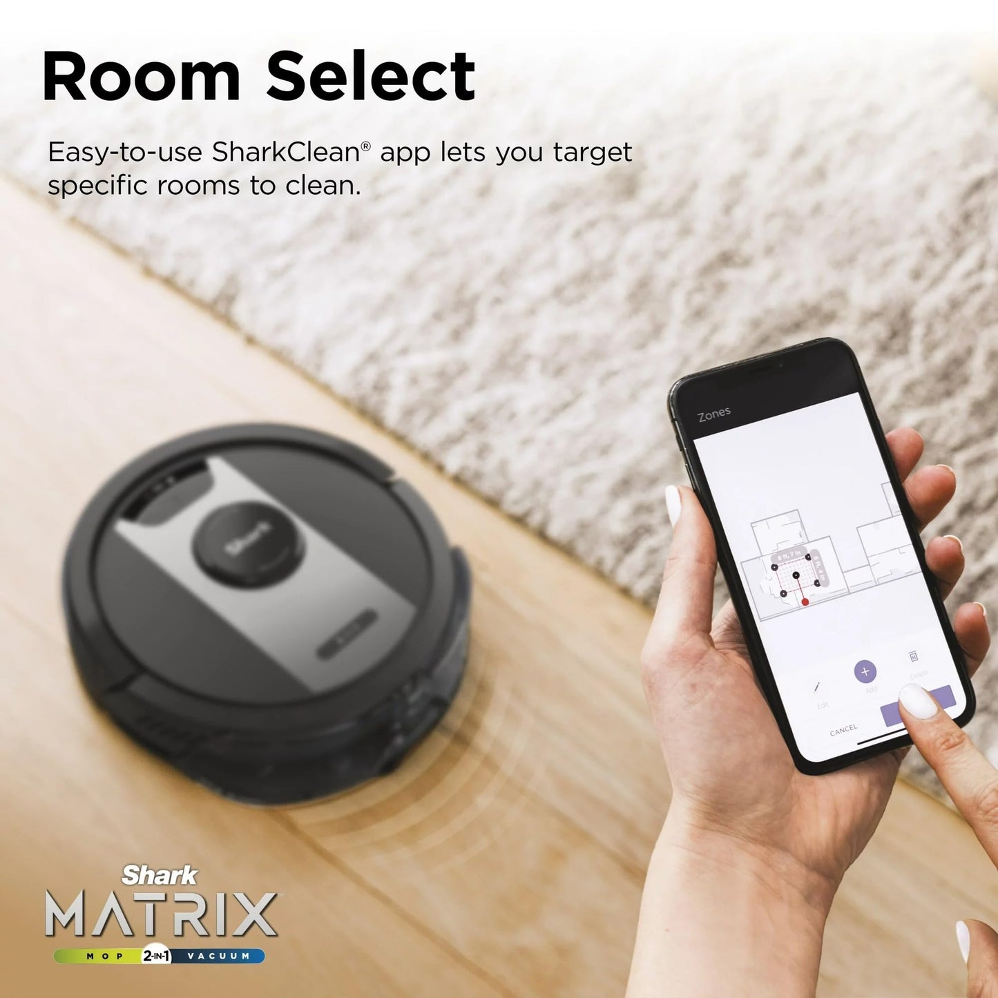 Shark RV2400WD IQ 2-in-1 Robot Vacuum & Mop with Matrix Clean & Sonic Mopping, Perfect for Pet Hair, Carpets, Hard Floors, Compatible with Alexa, Black/Silver, No Self-Empty Base (Renewed)