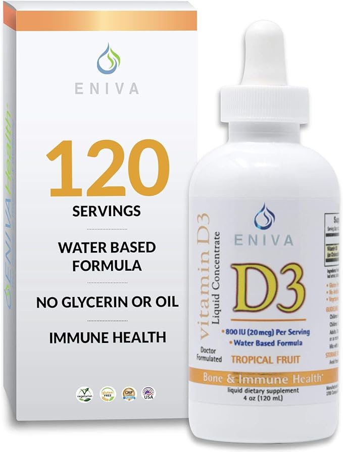 Eniva Health Liquid Vitamin D (D3) | Dr. Formulated for Rapid Absorption (120 mL)