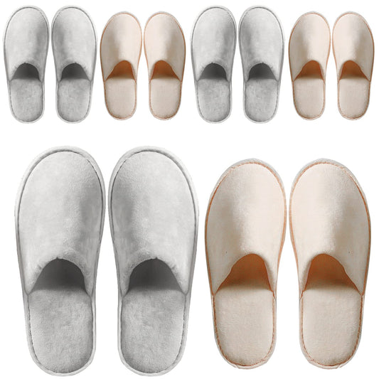 OSTADARRA 6 Pairs Spa Slippers, Non Slip Disposable Slippers For Guest, Washable Reusable, Which Can Be Used As Women Men, House, Indoor, Bathroom, Bedroom, Hotel, Bride Slippers (2 sizes)