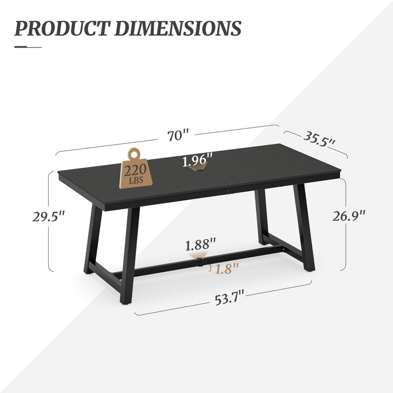 Dycanpo Outdoor Dining Table,HDPS All-Weather Material Outdoor Table for Patio Lawn Garden,Black