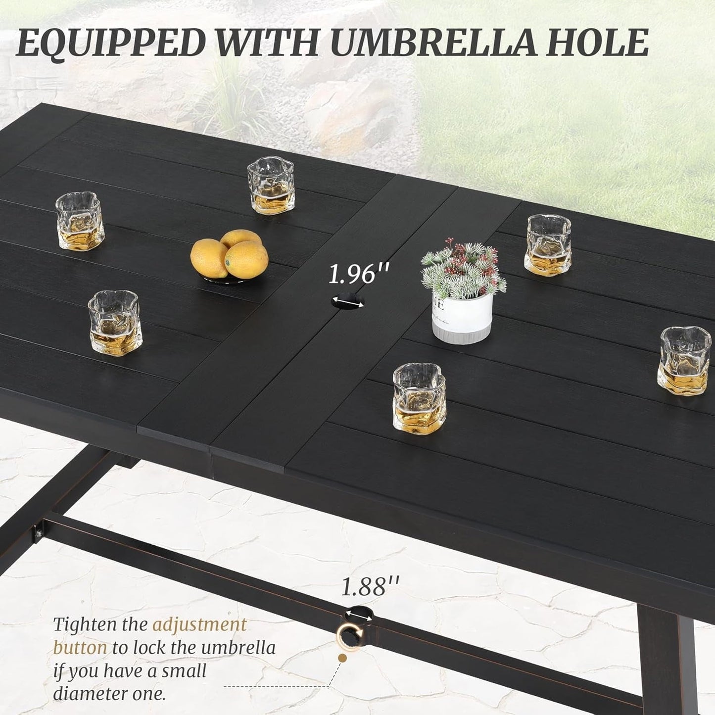 Dycanpo Outdoor Dining Chairs Set of 4,HDPS All-Weather Material Outdoor Chairs for Patio Lawn Garden, Black