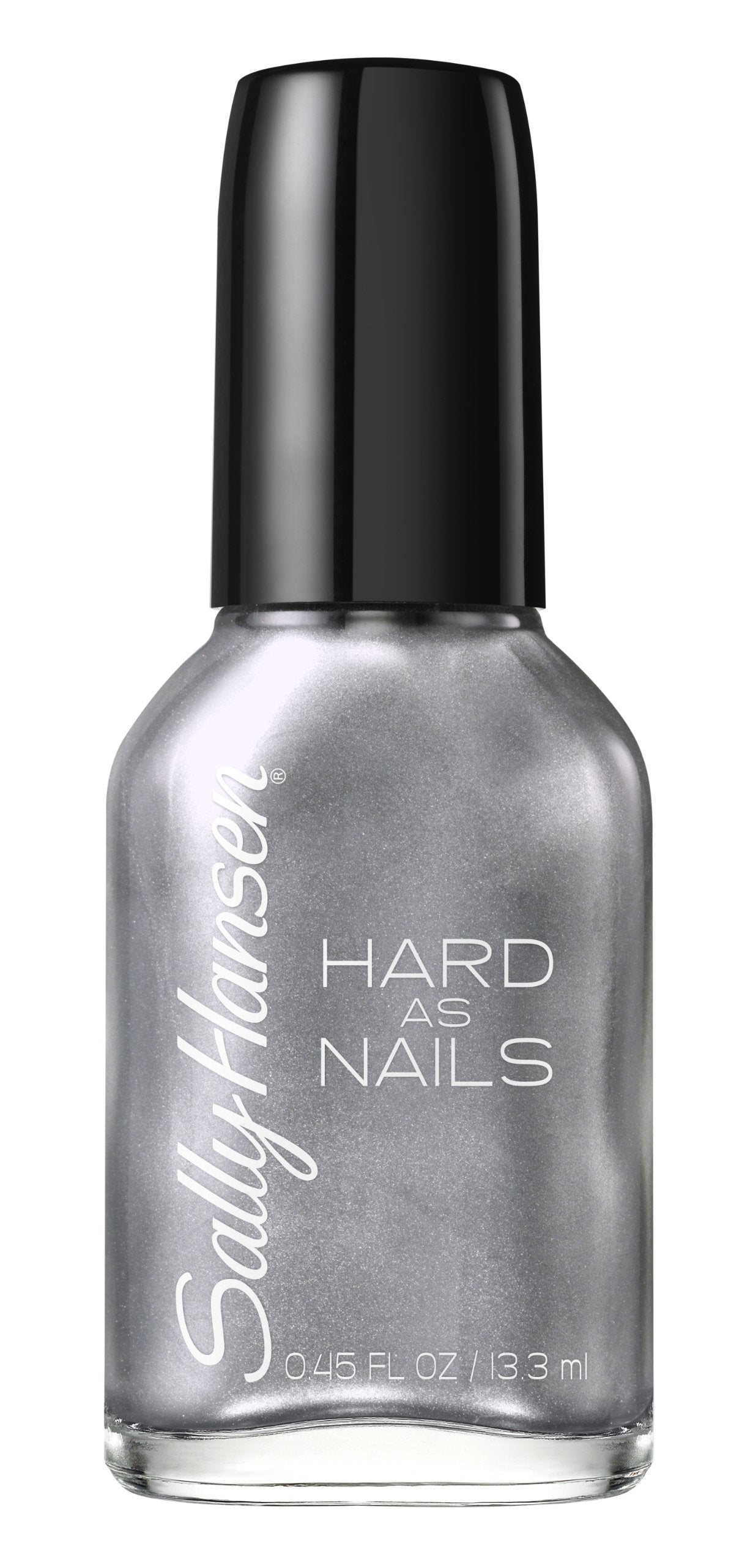Sally Hansen Hard as Nails, Pumping Iron, Long Lasting, Chip Resistant, Opaque, Shimmery Silver Nail Polish