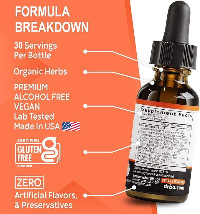 Candida Cleanse Detox for Women & Men - Organic Oregano Oil Drops, Caprylic Acid Black Walnut Wormwood Candi Support Supplement Kit - Natural Oral Anti Overgrowth Gut Balance Flora Complex Supplements