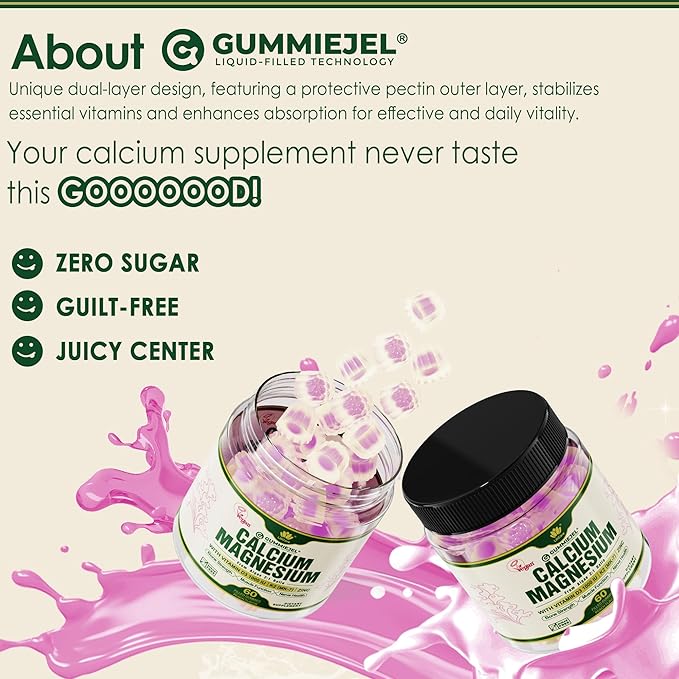 (2 pack) Plant Based Calcium Gummies 600mg with Vitamin D3 K2, Zinc for Bone Strength, Calcium Supplements for Women (Certified Vegan) Sustainably Sourced Algae Calcium Magnesium 2:1 Ratio, Sugar Free