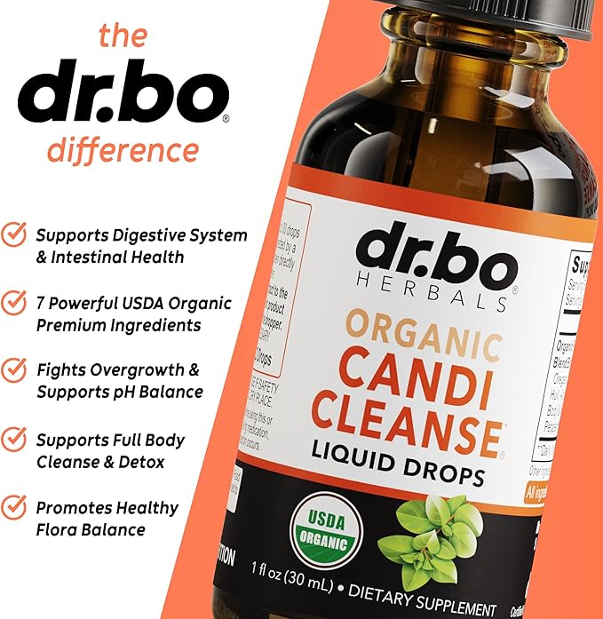 Candida Cleanse Detox for Women & Men - Candi Detox Support Supplement Pills, Anti Overgrowth Gut Balance Probiotic Flora Complex Supplements - Organic Oregano Oil Drops Liquid & Black Walnut Wormwood