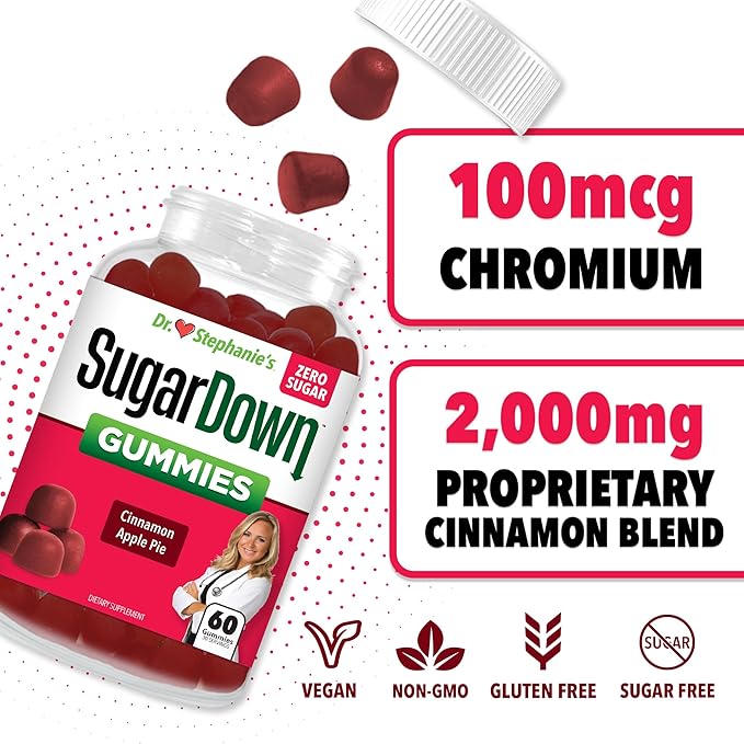 Dr. Stephanie’s SugarDown Gummies – 2 Pack - Ceylon & Cassia Cinnamon Supplement