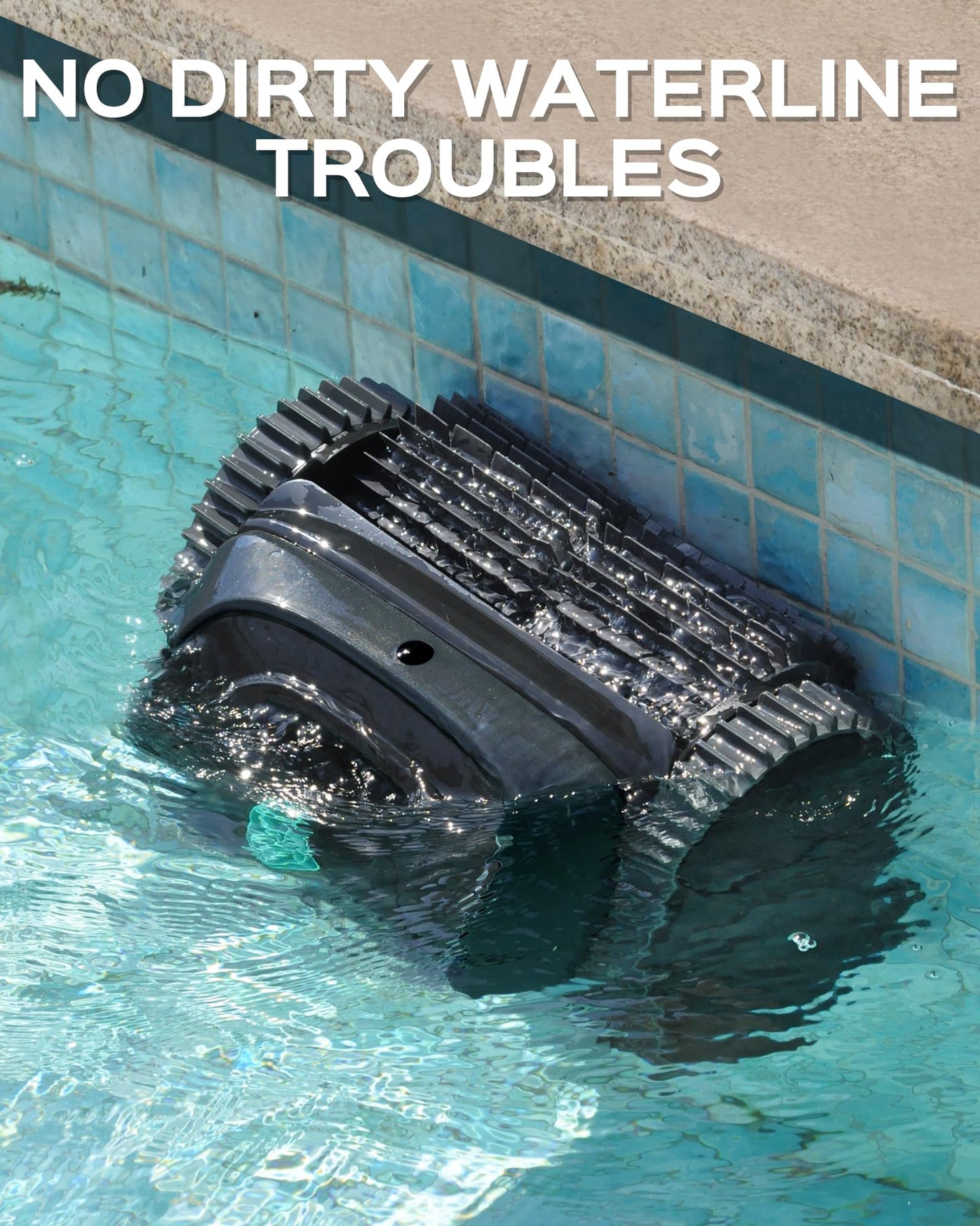 WYBOT C1 Robotic Pool Vacuum for Inground Pools, 150min Runtime Cordless Pool Cleaner up to 1,614Sq.ft, Wall & Waterline Cleaning, 4-in-1 Smart Navigation, App Support