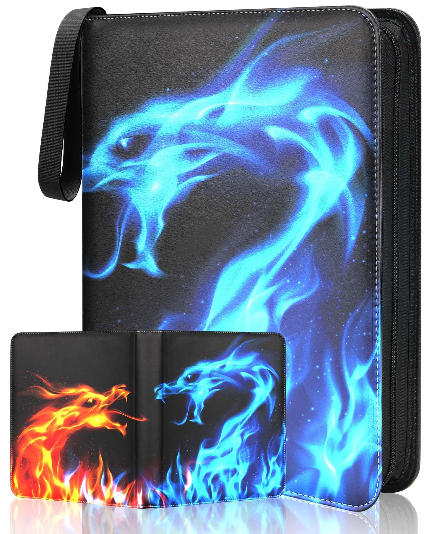 Card Binder 9 Pocket Holder 900 Cards Compatible with Game Cards, 3 Ring Trading Card Binder Album Case Book Storage TCG, CCG, MTG, YuGiOh, Baseball Cards, Gifts For Boys And Girls Ages 6-14