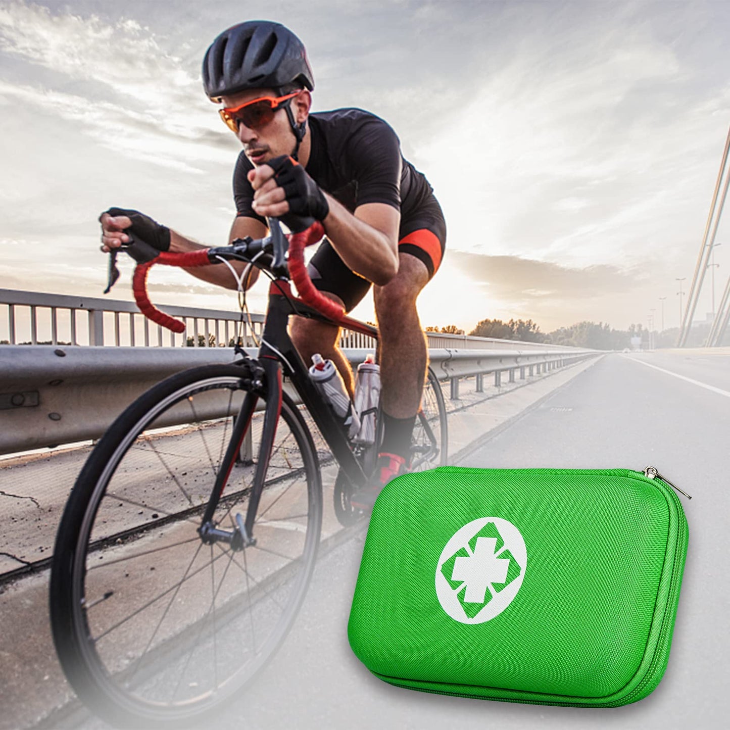 Car-Home Survival First-Aid Kit Emergency-Kit - Green 273Piece Equipment Travel Supplies First Aid Set Home Essentials Camping Hiking YIDERBO