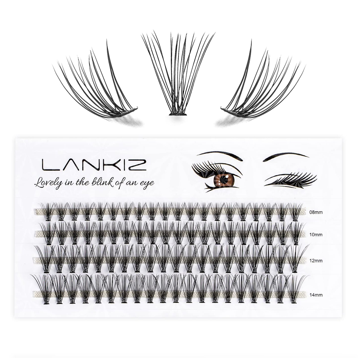 LANKIZ Individual Eyelashes, 20D Cluster Lashes for DIY Lash Extension at Home, C Curl 0.07 Mix Faux Mink Eyelashes Individual Lashes