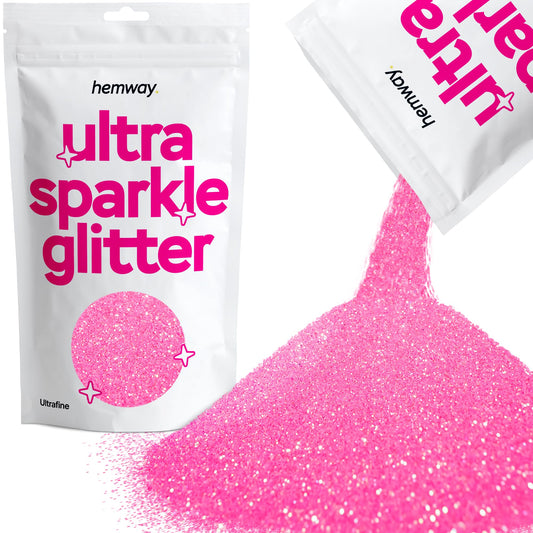 Hemway Ultra Sparkle Glitter Baby Pink 100g / 0.35oz Multi-Purpose Epoxy Resin Arts & Crafts Cosmetic Safe Body Hair Face Nail Weddings Art Beauty Tumblers Flowers Decoration Powder Dust Premium