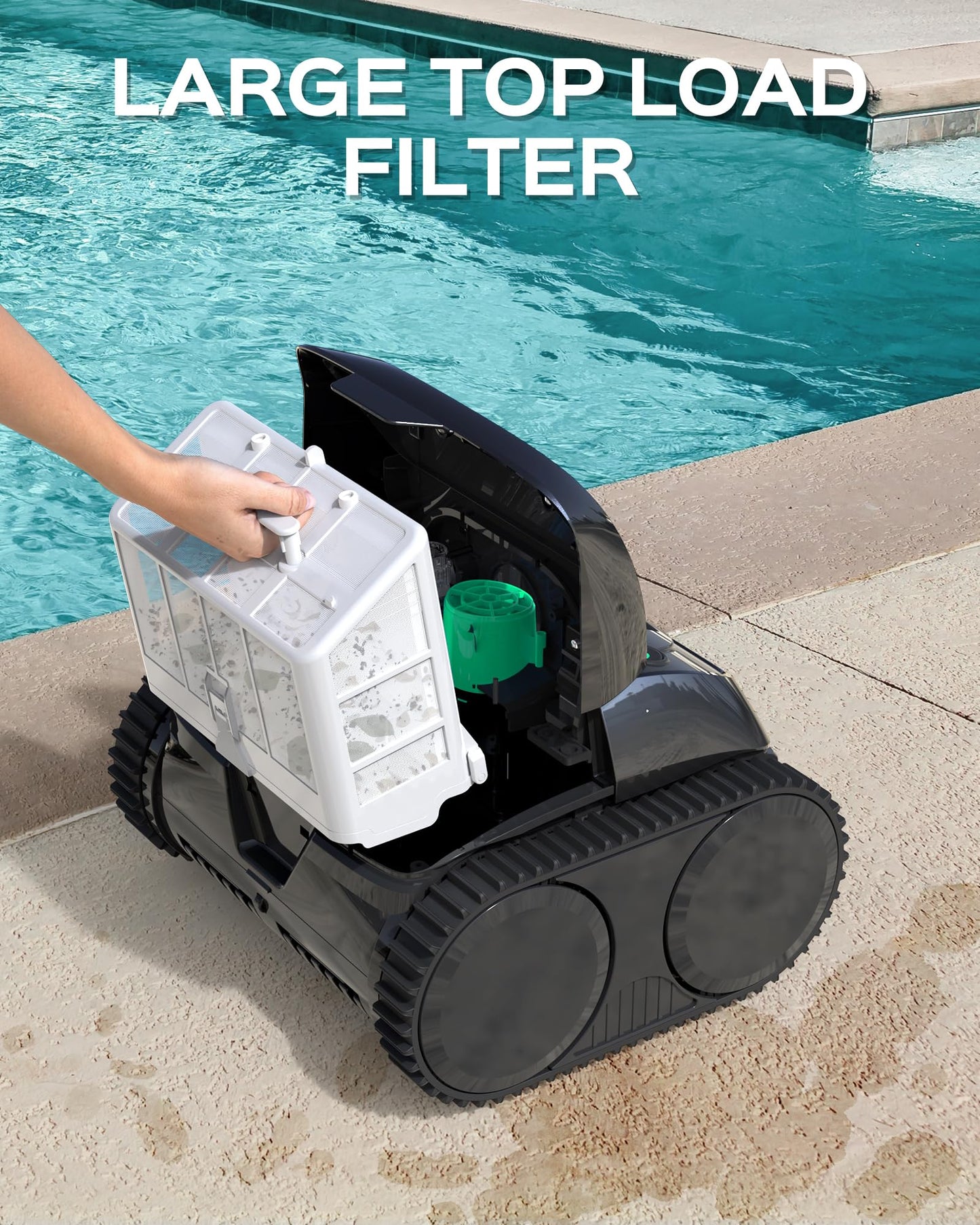 WYBOT C1 Robotic Pool Vacuum for Inground Pools, 150min Runtime Cordless Pool Cleaner up to 1,614Sq.ft, Wall & Waterline Cleaning, 4-in-1 Smart Navigation, App Support