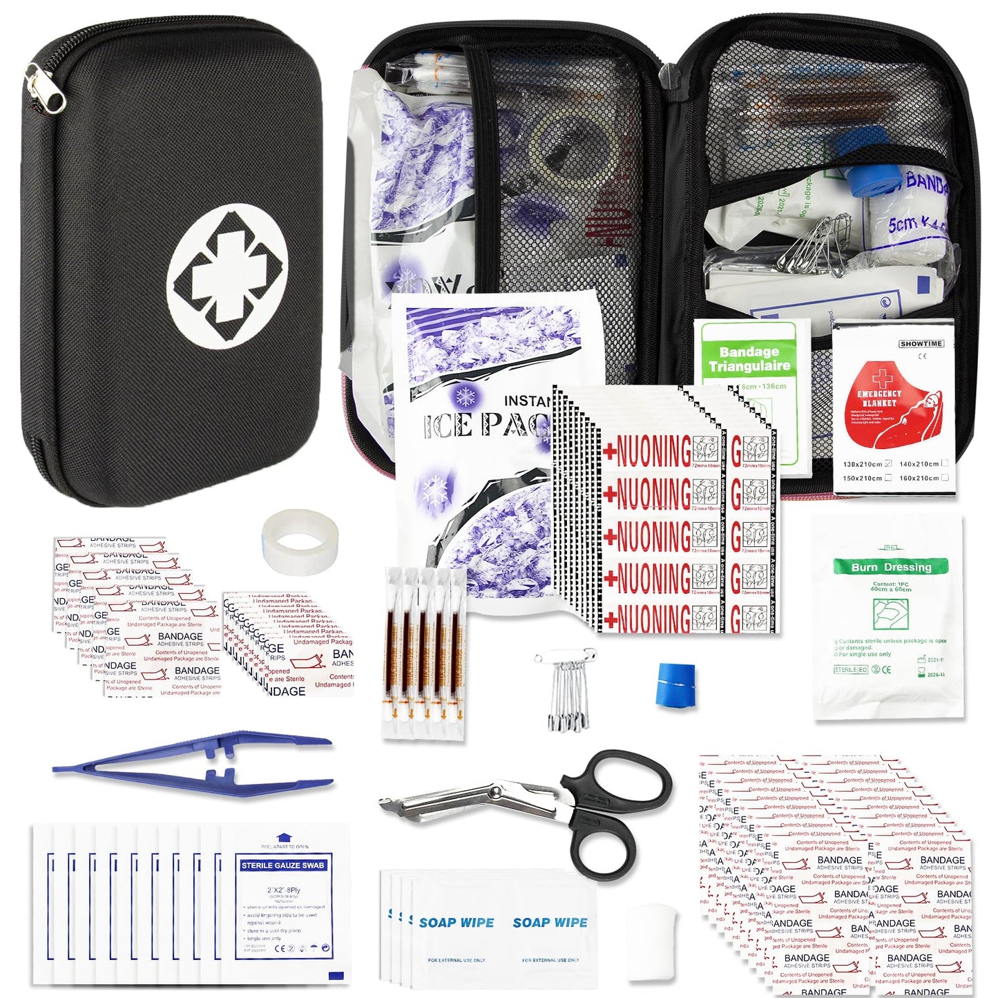 Car-Home Survival First-Aid Kit Emergency-Kit - Black 273Piece Equipment Travel Supplies First Aid Set Home Essentials Camping Hiking YIDERBO