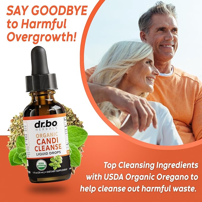 Candi Cleanse & Chlorophyll Liquid Drops - Organic Oregano Oil Drops & Liquid Chlorophyll Odor Cleanse Support - Natural Oral Gut Cleanser Detox, Internal Deodorant, Body Deodorizing Supplement