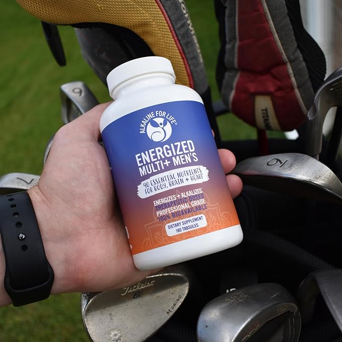 Energized Multi Men's - Potent Multivitamin for Men 40 Fully Bioavailable Nutrients B Complex Vitamins for Men, Vitamin D, Vitamin C, Vitamin K, Zinc, Quercetin, Calcium, Magnesium