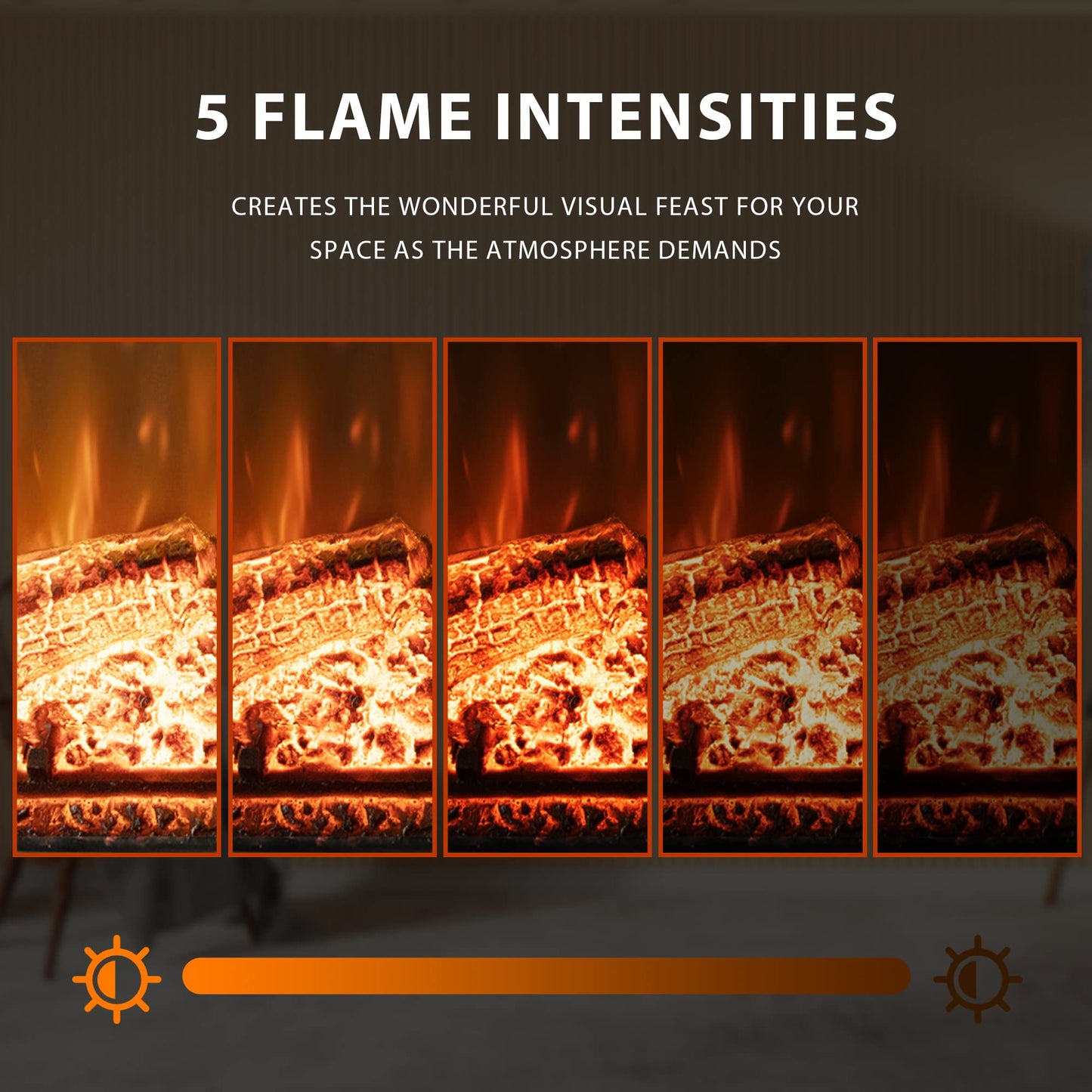 Dreamflame 36 inch Wide 21 inch High Electric Fireplace, Wall Fireplace Electric with Remote Control, Realistic Log and Crackling Sound, Overheating Protection and Timer, 750/1500W Black