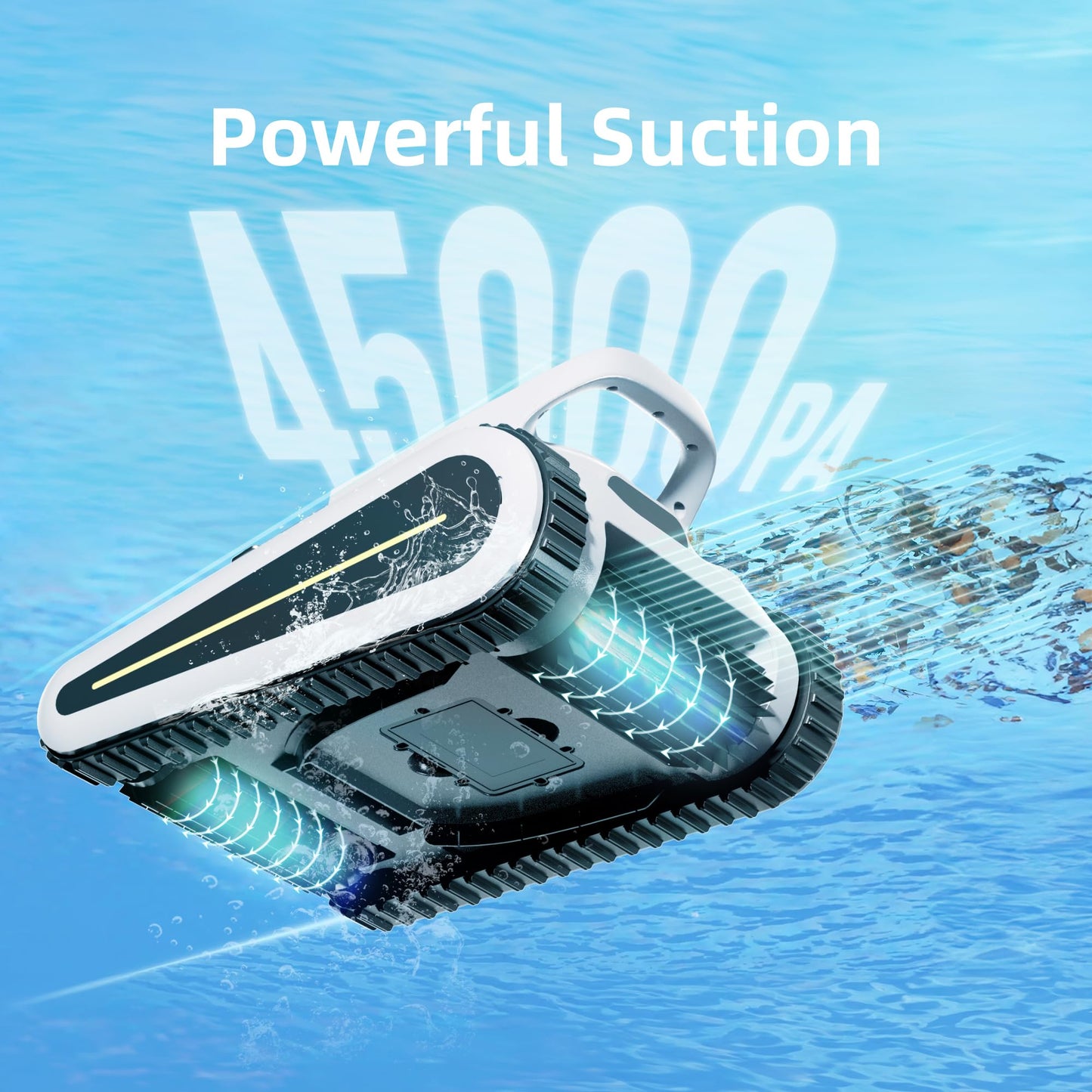 Pool Vacuum for Above Ground Pool for In Ground Pools, 2.5h Runtime, Cordless Robotic Pool Cleaner with 2024 Upgraded Motor, Wall Climbing, Intelligent Route Planning