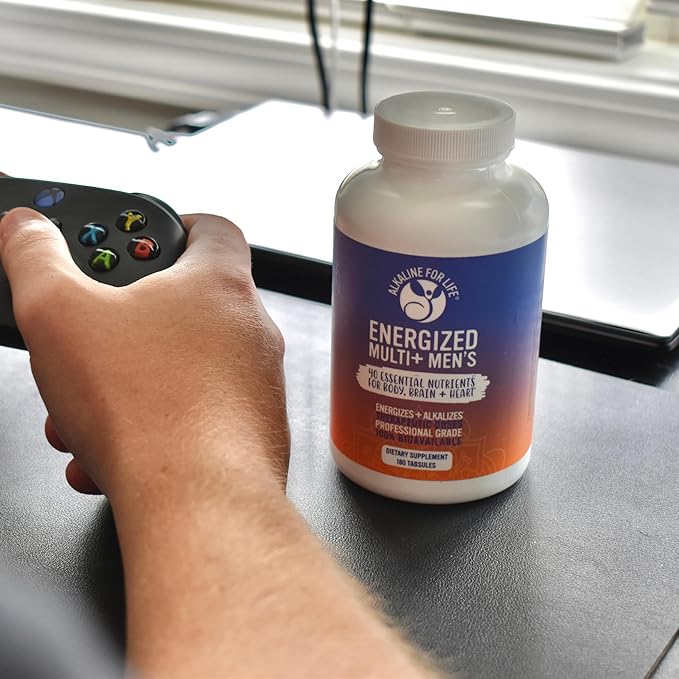 Energized Multi Men's - Potent Multivitamin for Men 40 Fully Bioavailable Nutrients B Complex Vitamins for Men, Vitamin D, Vitamin C, Vitamin K, Zinc, Quercetin, Calcium, Magnesium