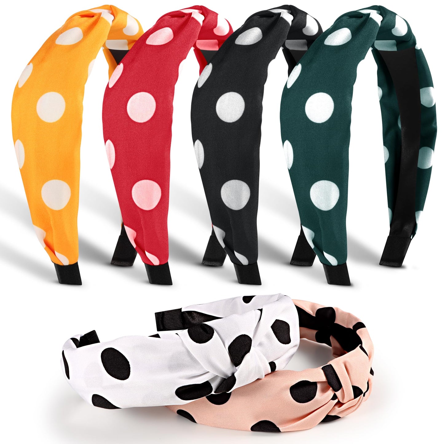 DiyJibb Headbands for Women Girls - 6PCS Stylish Top Knotted Headbands - Knotted Headband for Women - Head Bands Wide Hairband Hair Accessories