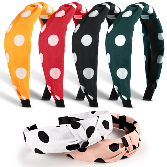 DiyJibb Headbands for Women Girls - 6PCS Stylish Top Knotted Headbands - Knotted Headband for Women - Head Bands Wide Hairband Hair Accessories