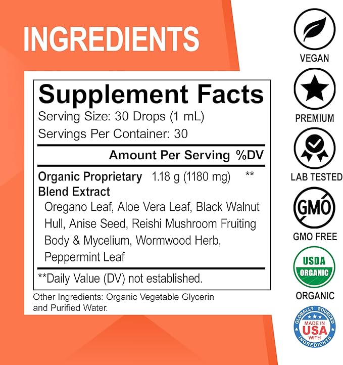 Candi Cleanse & Chlorophyll Liquid Drops - Organic Oregano Oil Drops & Liquid Chlorophyll Odor Cleanse Support - Natural Oral Gut Cleanser Detox, Internal Deodorant, Body Deodorizing Supplement