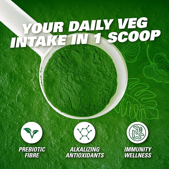 EHP Labs OxyGreens Super Greens Powder - Spirulina & Chlorella Superfood, Green Juice Powder & Greens Supplements with Prebiotic Fibre, Antioxidants & Immunity Support, 30 Serves (Guava Paradise)