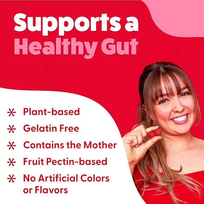 Feel Great Vitamins Apple Cider Vinegar Gummies – ACV with The Mother for Digestive Support & Daily Wellness – Vegan, Non-GMO, 60 Gummies