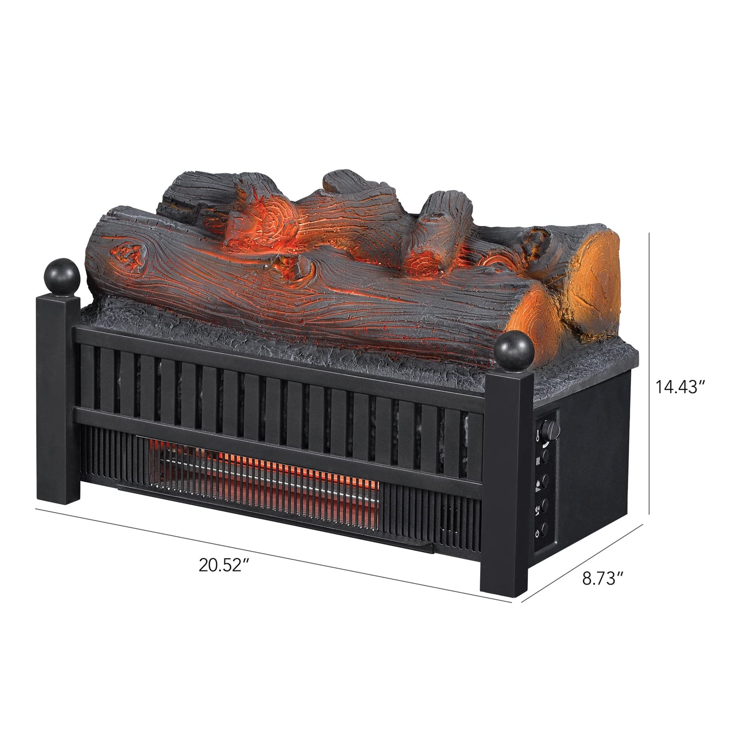 duraflame® Electric Log Set 1,000 Sq Ft Infrared Heater, Faux Logs Insert with LED Flames for Existing Fireplaces, Crackling Sounds, Remote Control Included