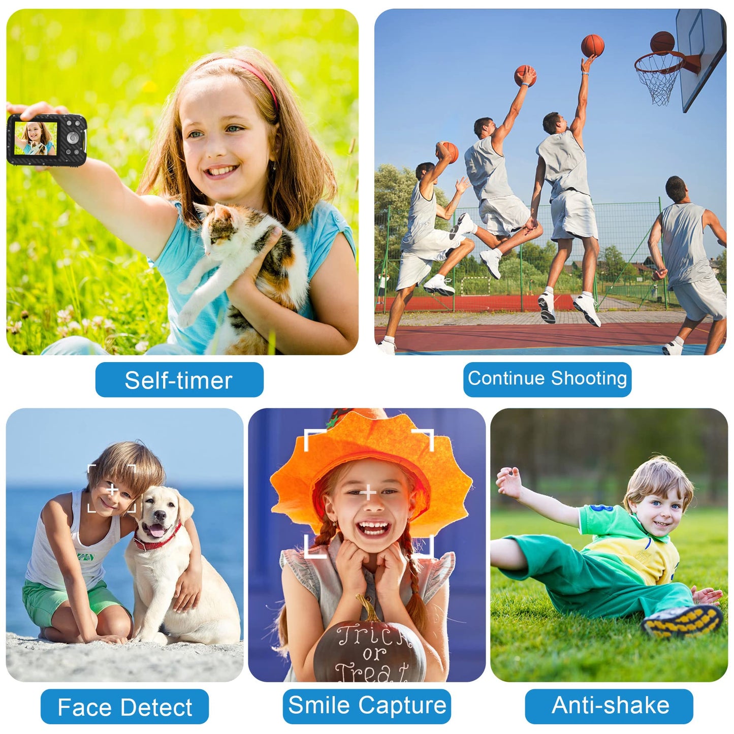 Waterproof Digital Camera with 32GB Card HD 1080P 36MP Underwater Digital Camera for Kids Teens Students Boys Girls(Red)