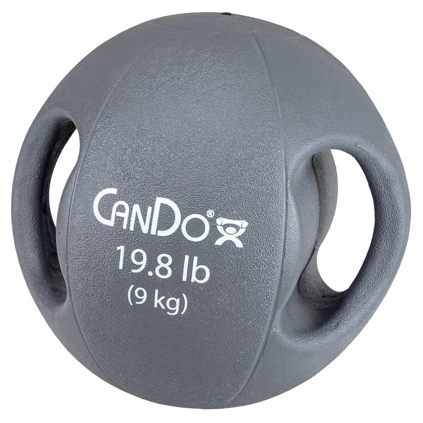 CanDo Molded Dual-Handle Medicine Ball for Strength Training, Core Workouts, Warmups, Cardio, and Plyometrics with Handles for Home and Clinic Use
