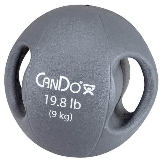CanDo Molded Dual-Handle Medicine Ball for Strength Training, Core Workouts, Warmups, Cardio, and Plyometrics with Handles for Home and Clinic Use