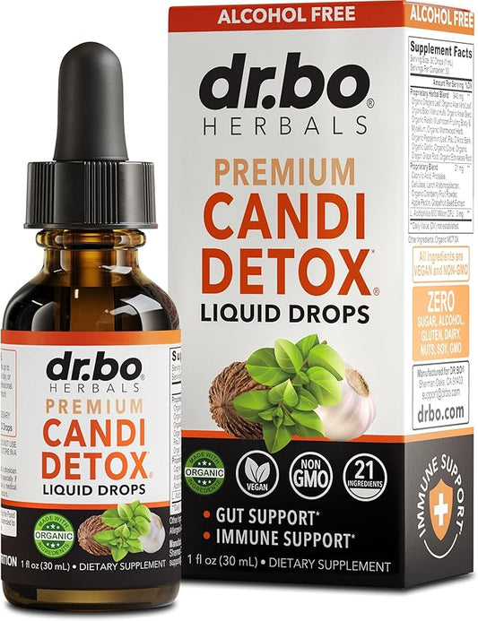 Candida Cleanse Detox for Women & Men - Organic Oregano Oil Drops, Caprylic Acid Black Walnut Wormwood Candi Support Supplement Kit - Natural Oral Anti Overgrowth Gut Balance Flora Complex Supplements