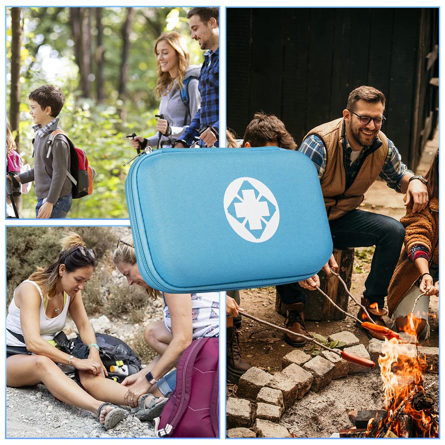 Car-Home Survival First-Aid Kit Emergency-Kit - Blue 273Piece Equipment Travel Supplies First Aid Set Home Essentials Camping Hiking YIDERBO