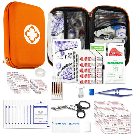 Car-Home Survival First-Aid Kit Emergency-Kit - Orange 273Piece Equipment Travel Supplies First Aid Set Home Essentials Camping Hiking YIDERBO