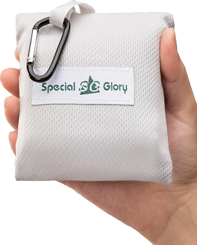 Meafteryou Outdoor Pocket Blanket,Sand-Free Fast Dry Waterproof for Beach,Travel,Hiking,Camping with 4 Built-in Ground Stakes (Grey,43x63 Inch)