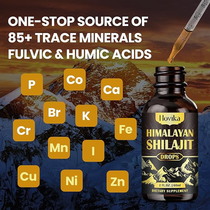 (2 Pack) Pure Himalayan Shilajit Resin Supplement, Shilajit Liquid Drops 600mg Golden Shilajit with Fulvic Acid & 85+ Trace Minerals, Organic Ayurvedic Blend for Energy, Strength, Immunity Support